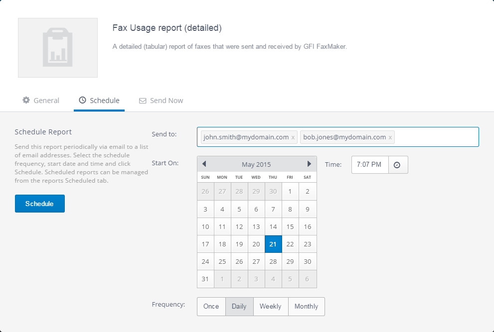 Report scheduling