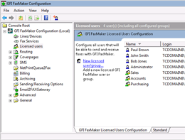 GFI FaxMaker configuration